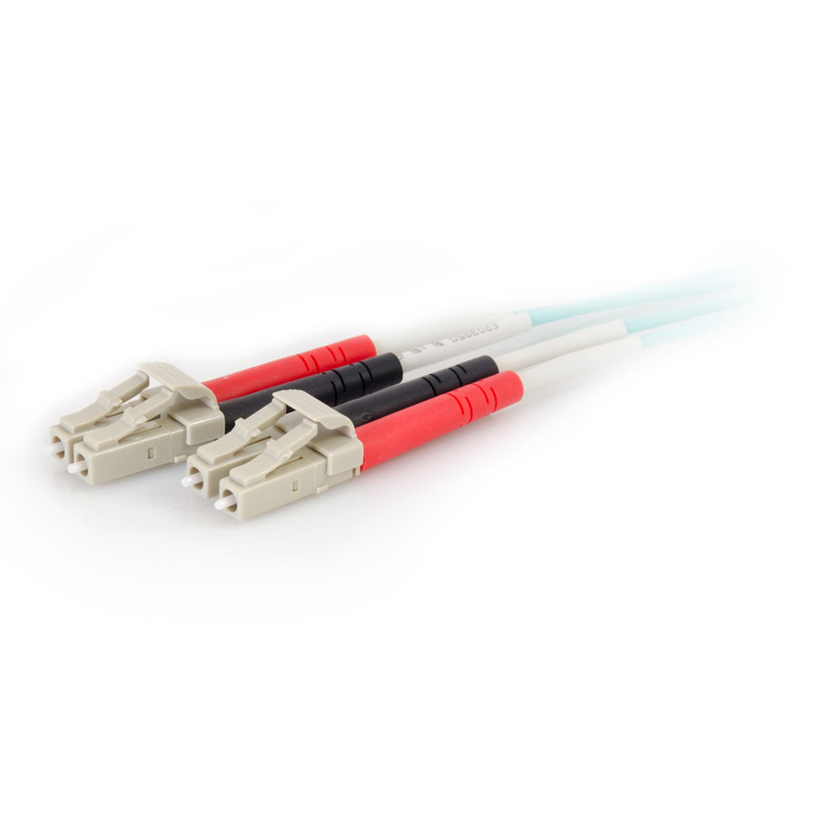 C2G 10m LC-LC 50/125 OM4 Duplex Multimode PVC Fiber Optic Cable - Aqua 01006