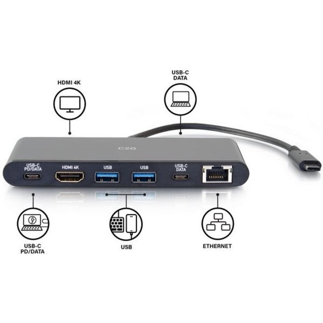 C2G USB 3.1 4k HDMI, USB C, USB A, station d'accueil Ethernet 28845