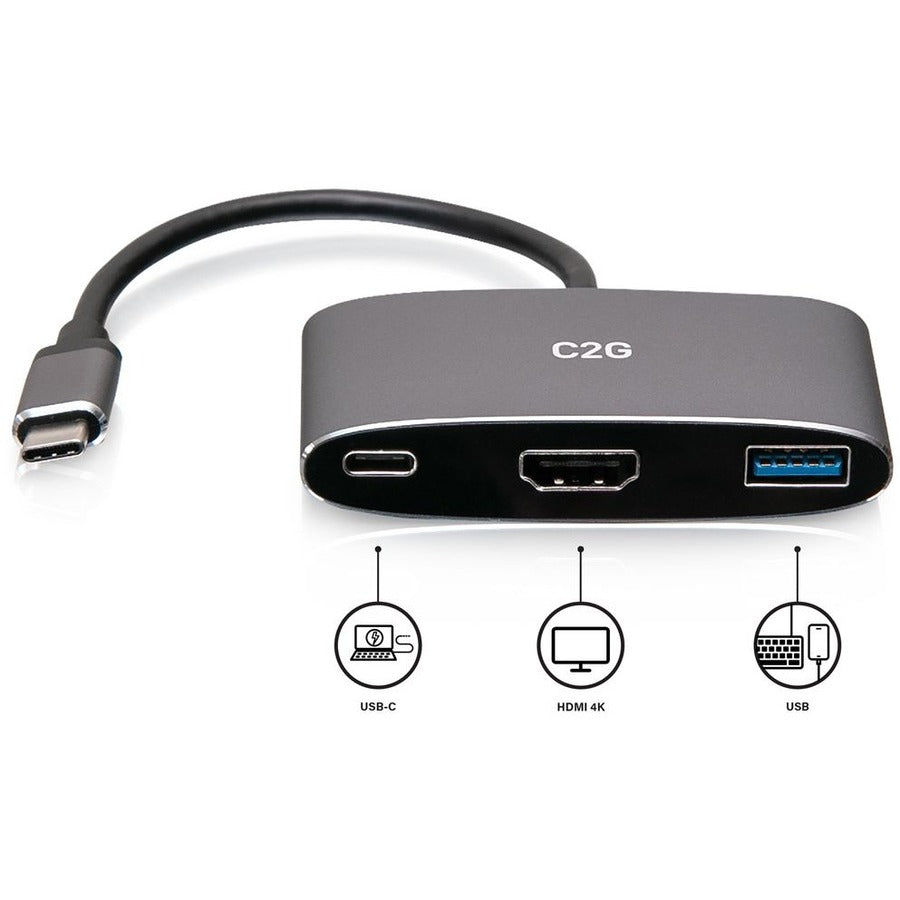 C2G 4K USB C Mini Dock with HDMI, USB and Power Delivery up to 100W C2G54460