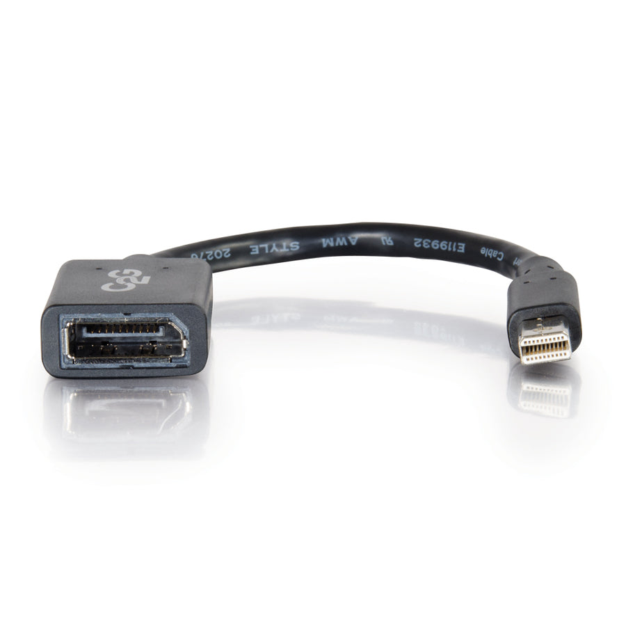 C2G 6in Mini DisplayPort to DisplayPort Adapter 4K 30Hz - Black 54303