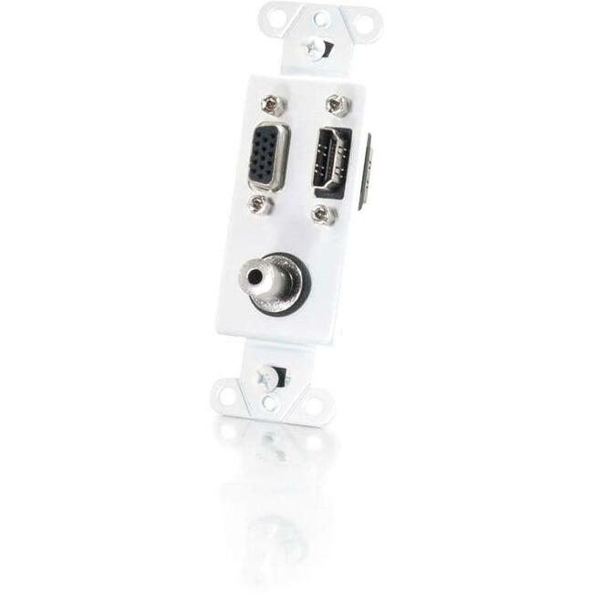 C2G NEW!! Decorative HDMI, HD15 VGA, 3.5mm Wall Plate Insert White 41031