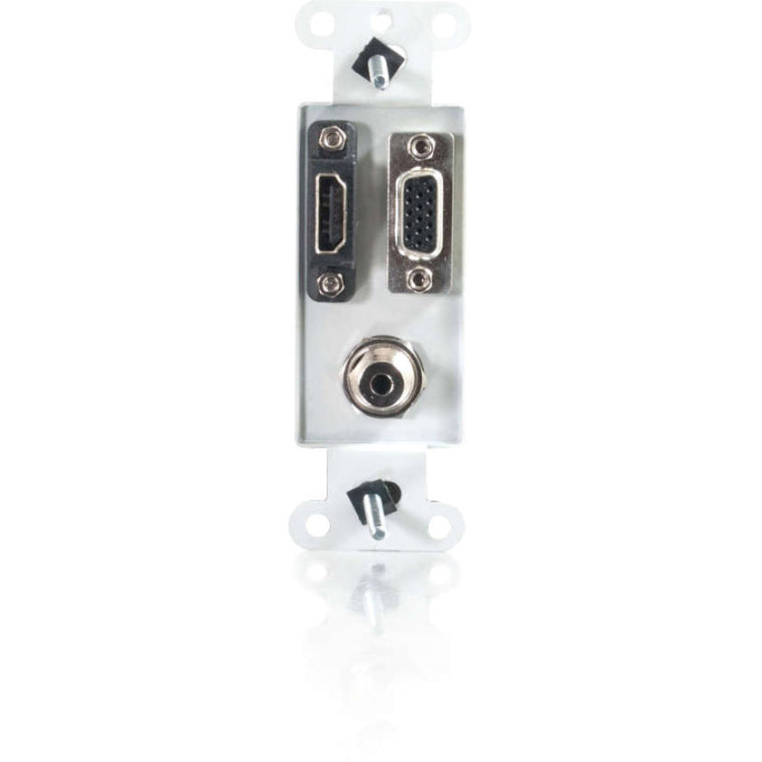 C2G NOUVEAU !! HDMI décoratif, HD15 VGA, insert de plaque murale 3,5 mm blanc 41031