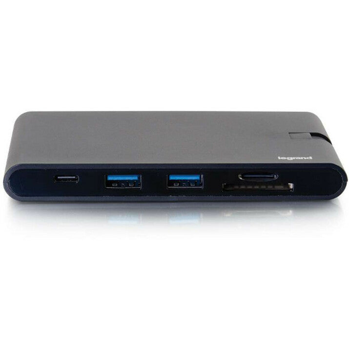 C2G USB C to HDMI, VGA and Ethernet Hub with SD Card Reader and Power 26916