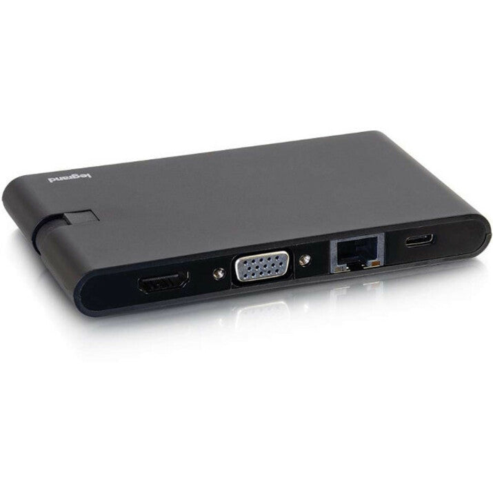 C2G USB C to HDMI, VGA and Ethernet Hub with SD Card Reader and Power 26916