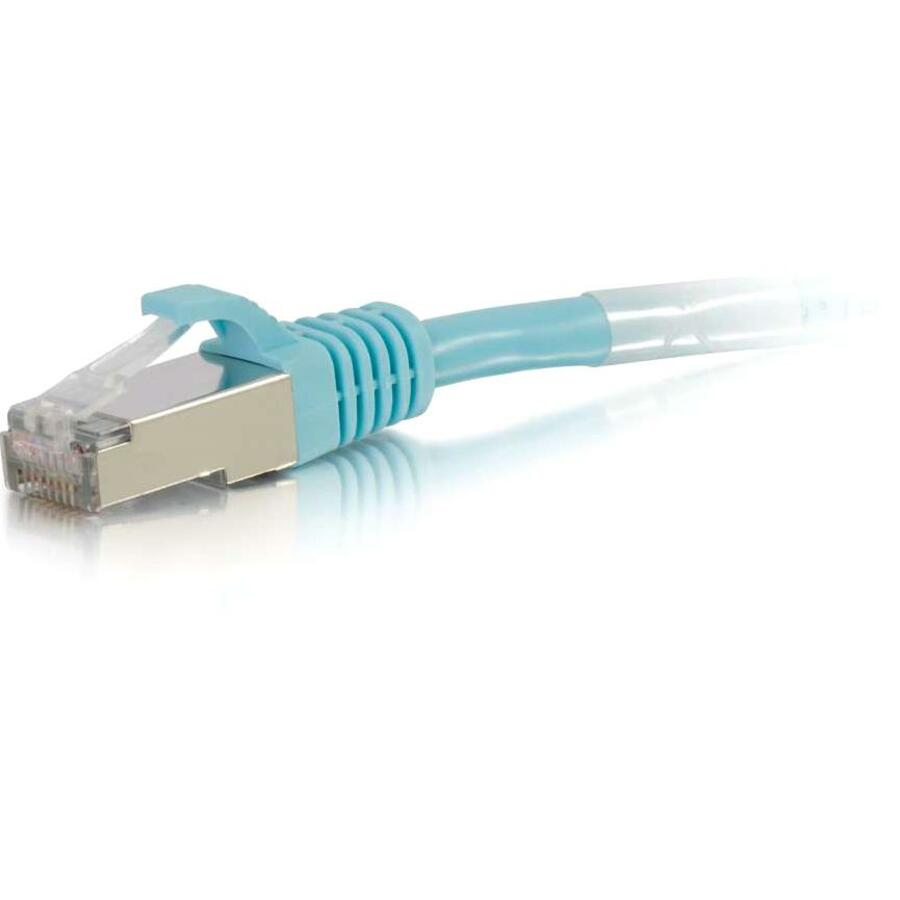 C2G 4ft Cat6a Snagless Shielded (STP) Network Patch Cable - Aqua 00743