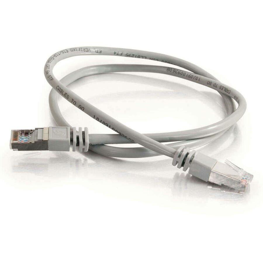 C2G 14 ft Cat5e Molded Shielded Network Patch Cable - Gray 27260