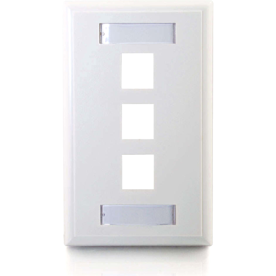 C2G 3 Socket Keystone Network/Multimedia Faceplate 03412