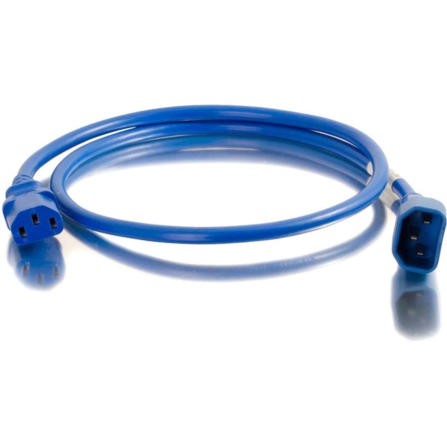 Cordon d'alimentation C2G 2 pieds 14AWG (IEC320C14 à IEC320C13) - Bleu 17528