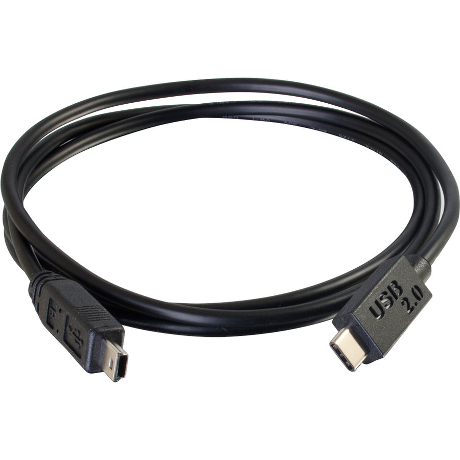 C2G 6ft USB 2.0 USB-C to USB-Mini B Cable M/M - Black 28855