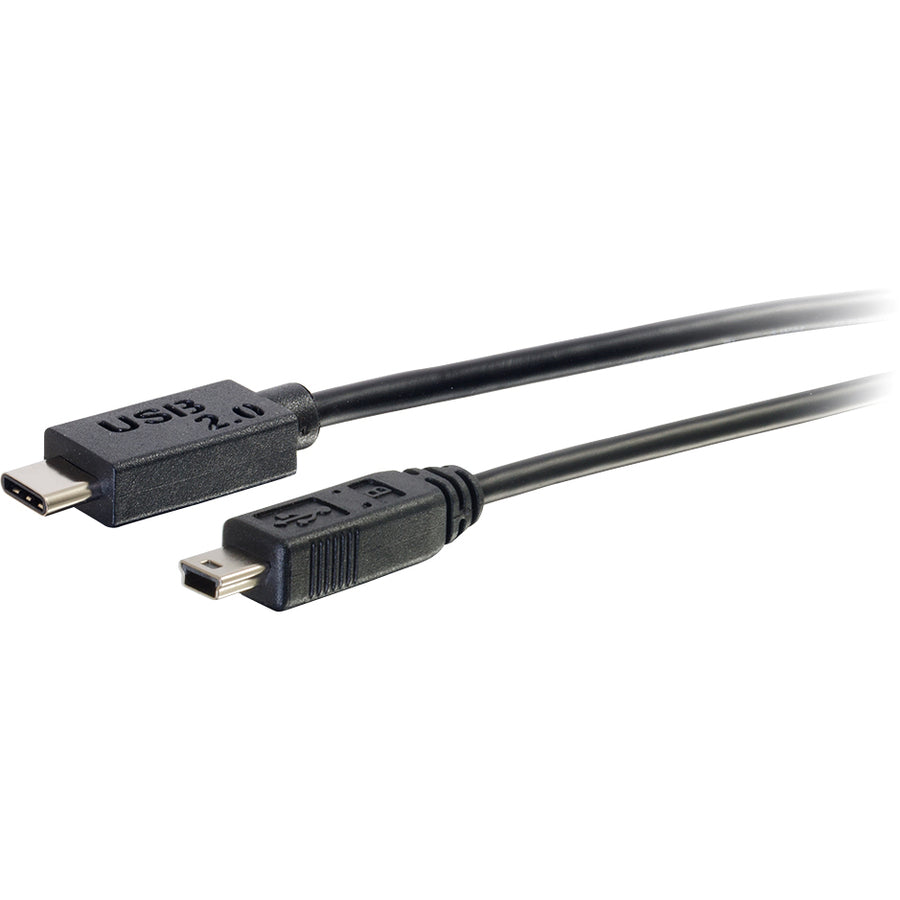 C2G 6ft USB 2.0 USB-C to USB-Mini B Cable M/M - Black 28855