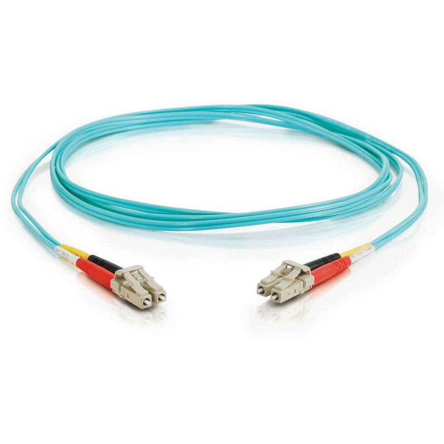 C2G 1m LC-LC 10Gb 50/125 OM3 Duplex Multimode PVC Fiber Optic Cable - Aqua 33045