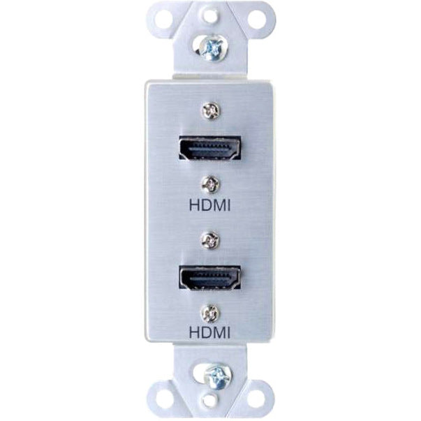 C2G Decorative Wall Plate with Dual HDMI Pigtails Aluminum 39875