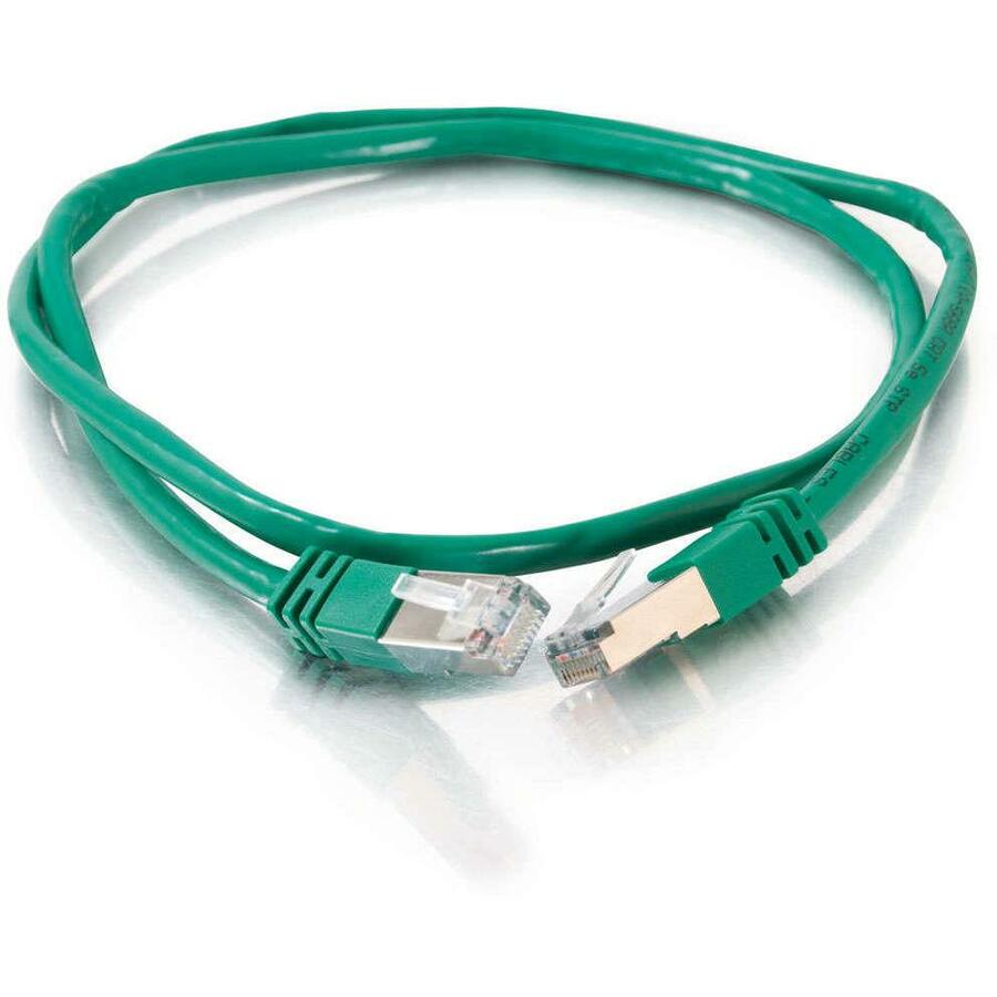 C2G 14 ft Cat5e Molded Shielded Network Patch Cable - Green 27264