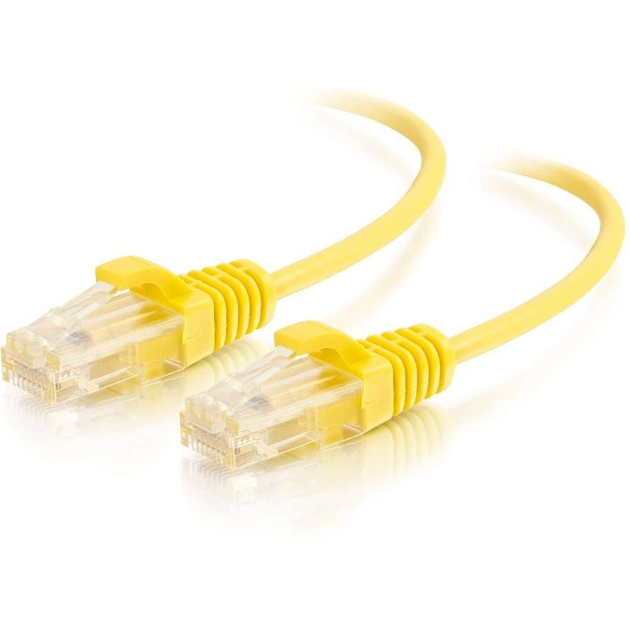 C2G 01172 Câble réseau Ethernet fin Cat6 sans blindage (UTP) fin 1,5 m – Jaune