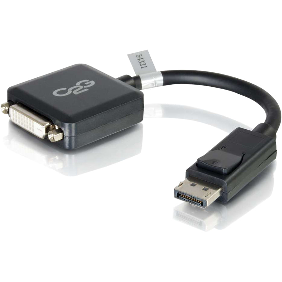 C2G Convertisseur adaptateur DisplayPort mâle vers Single Link DVI-D femelle 8 pouces - Noir 54321