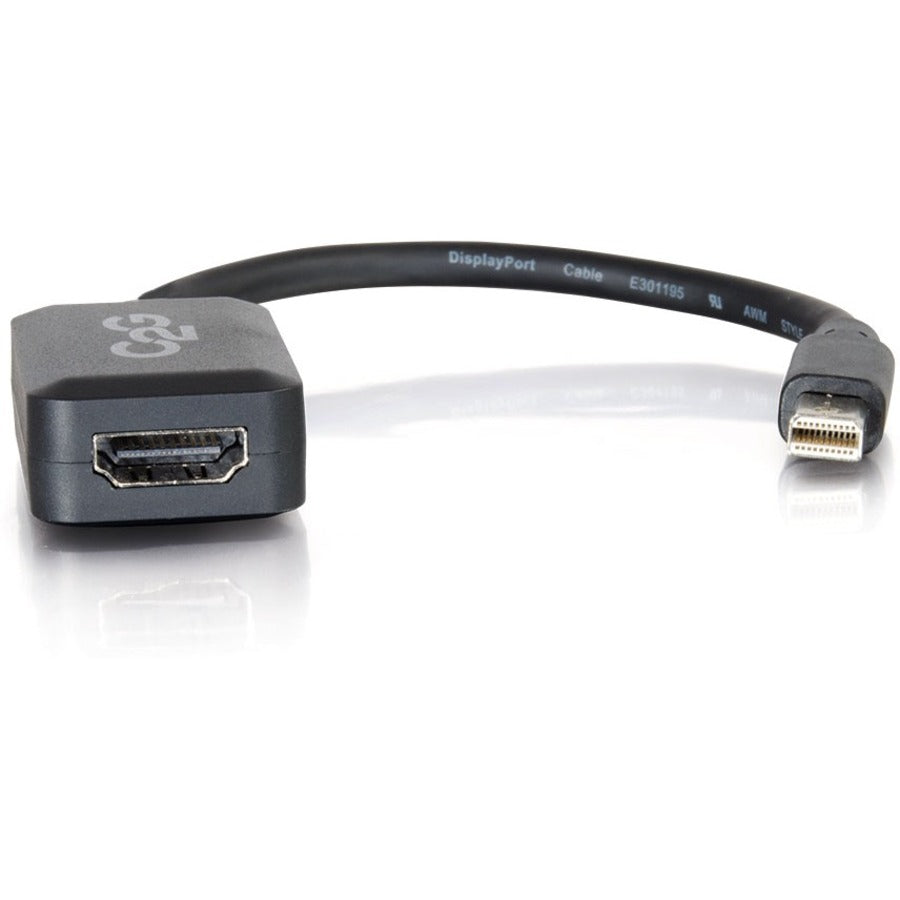 C2G 8in Mini DisplayPort Male to HDMI Female Adapter Converter - Black 54313