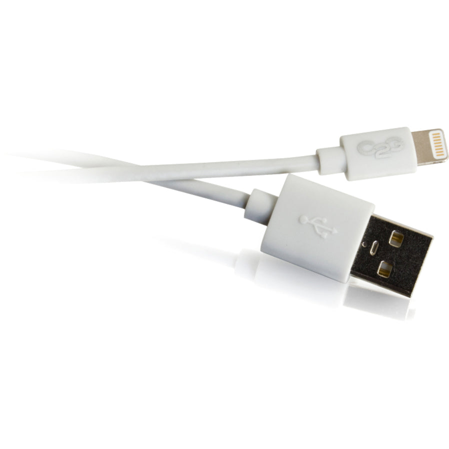 Câble de synchronisation et de chargement C2G 1 m USB A mâle vers Lightning mâle - Blanc (3,3 pieds) 35498