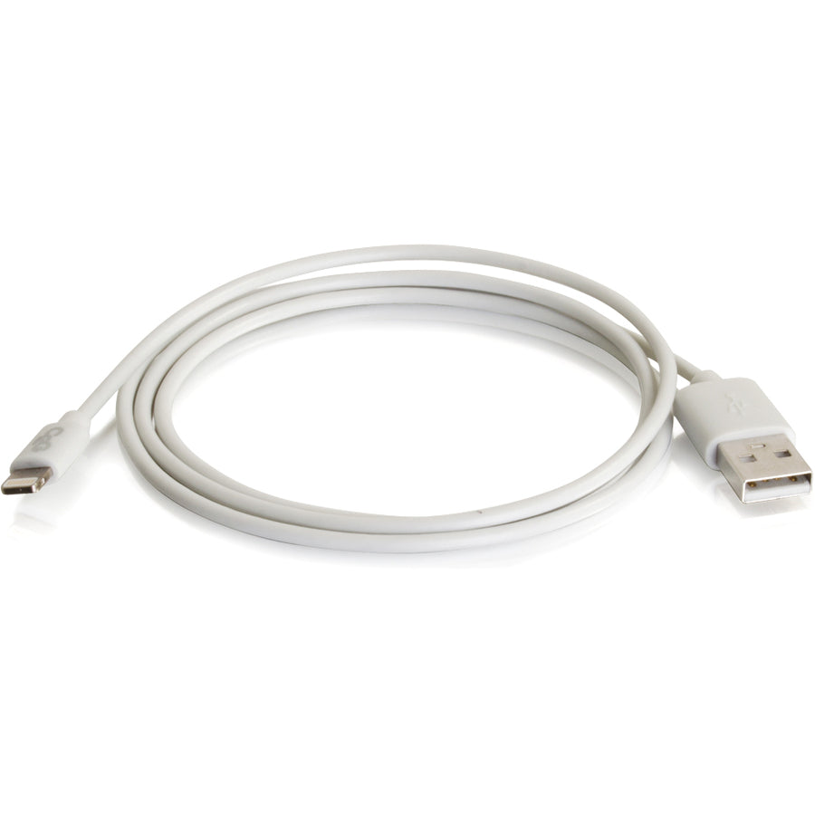 Câble de synchronisation et de chargement C2G 1 m USB A mâle vers Lightning mâle - Blanc (3,3 pieds) 35498