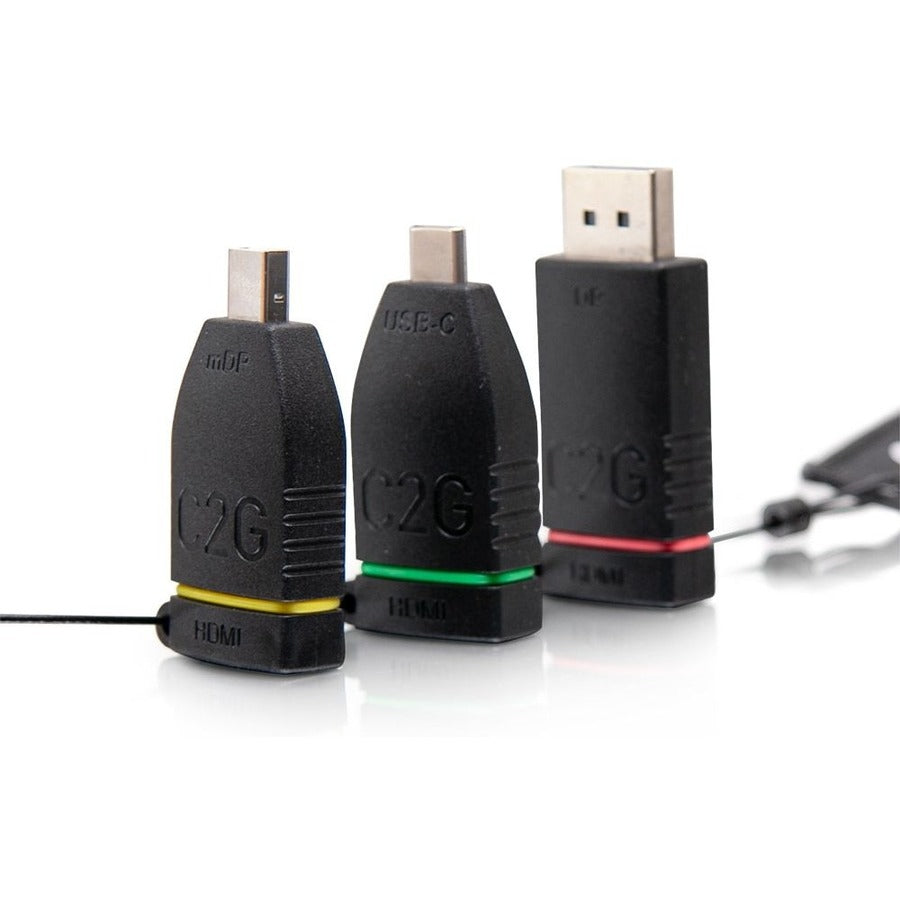 C2G Retractable Universal 4K HDMI Adapter Ring - Color Coded mDP, DP, USB C 29879