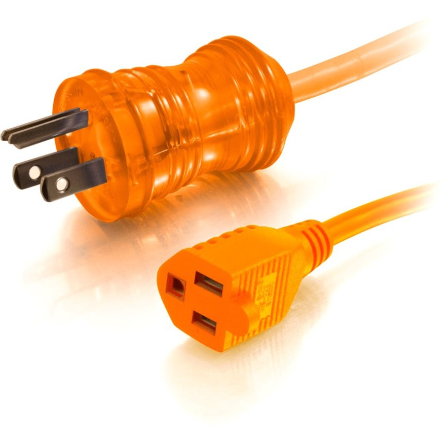 Câble d'extension d'alimentation de qualité hospitalière C2G de 50 pieds 16AWG (NEMA 5-15P vers NEMA 5-15R) - Orange 48061