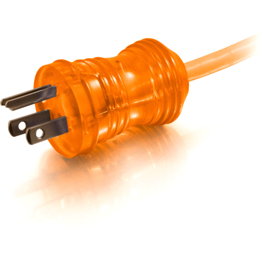 C2G 50ft 16AWG Hospital Grade Power Extension Cable (NEMA 5-15P to NEMA 5-15R) - Orange 48061