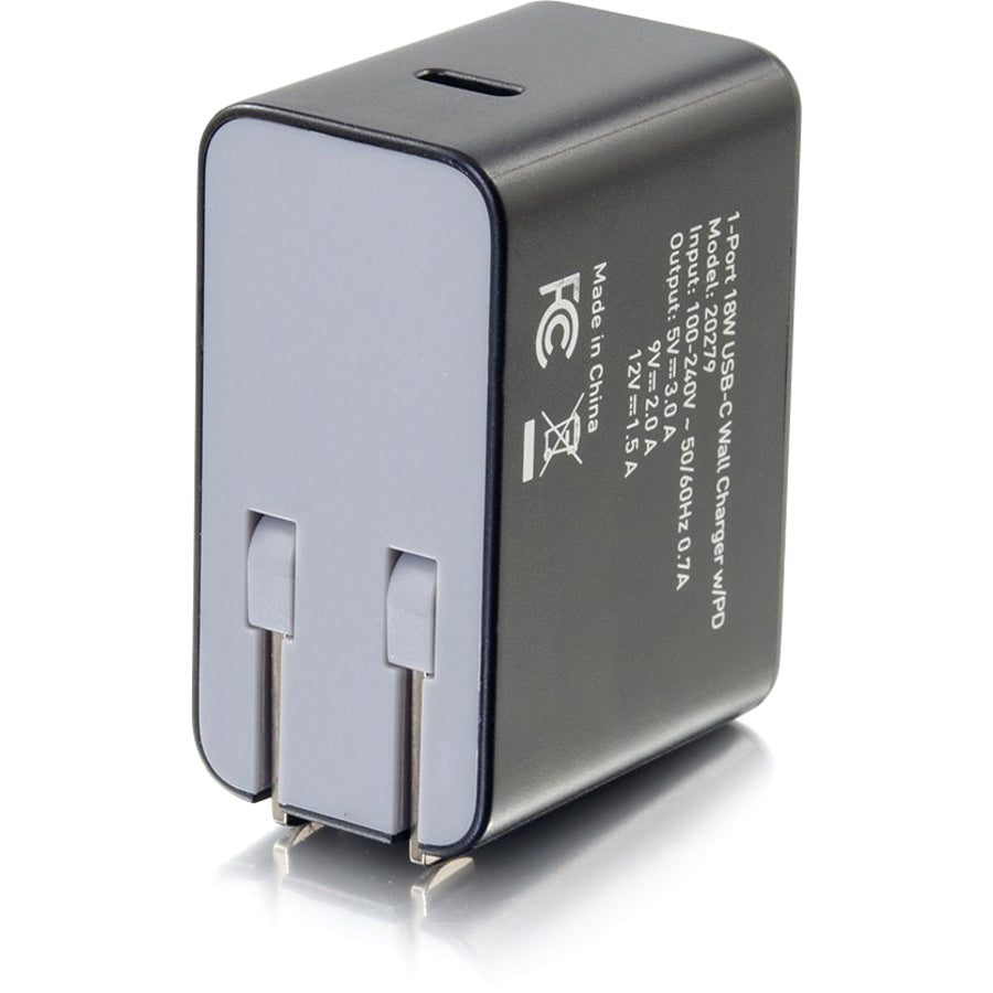 Chargeur mural USB-C C2G à 1 port avec alimentation, 18 W 20279