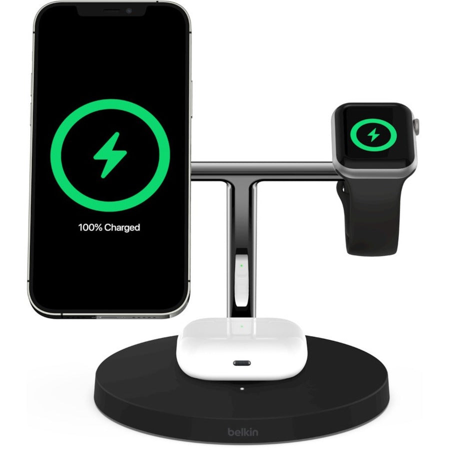 Belkin BOOST&uarr;CHARGE Pro 3-in-1 Wireless Charger With MagSafe WIZ009TTBK