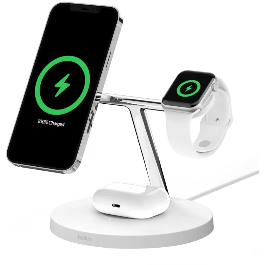Belkin BOOST&uarr;CHARGE Pro 3-in-1 Wireless Charger With MagSafe WIZ009TTWH