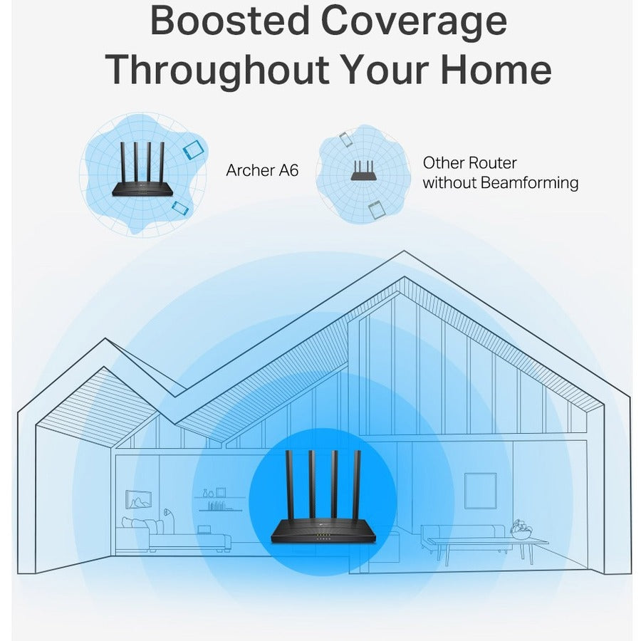 TP-Link Archer Wi-Fi 5 IEEE 802.11ac Ethernet Wireless Router ARCHER A6_V3