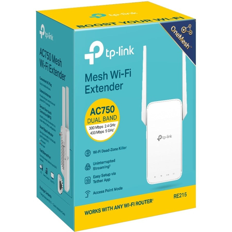 Extension de portée sans fil TP-Link RE215 double bande IEEE 802.11ac 733 Mbit/s RE215