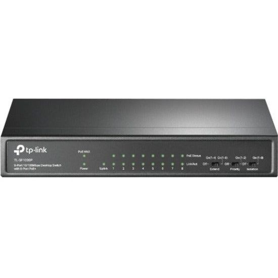 Switch de bureau TP-Link 9 ports 10/100 Mbps avec 8 ports PoE+ TL-SF1009P
