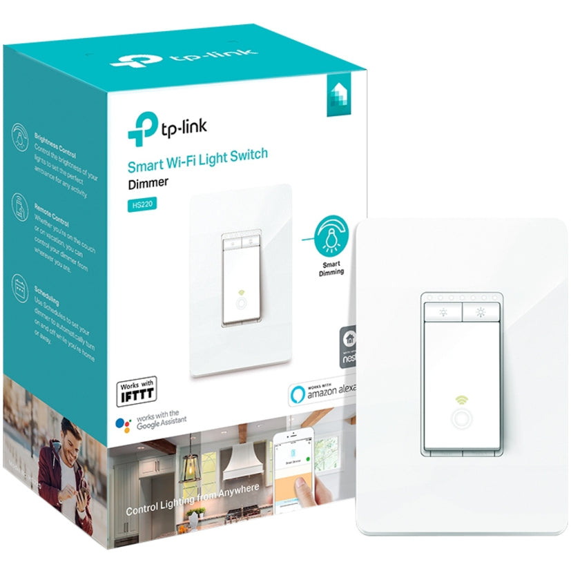 Interrupteur d'éclairage Wi-Fi intelligent TP-Link Kasa, variateur HS220