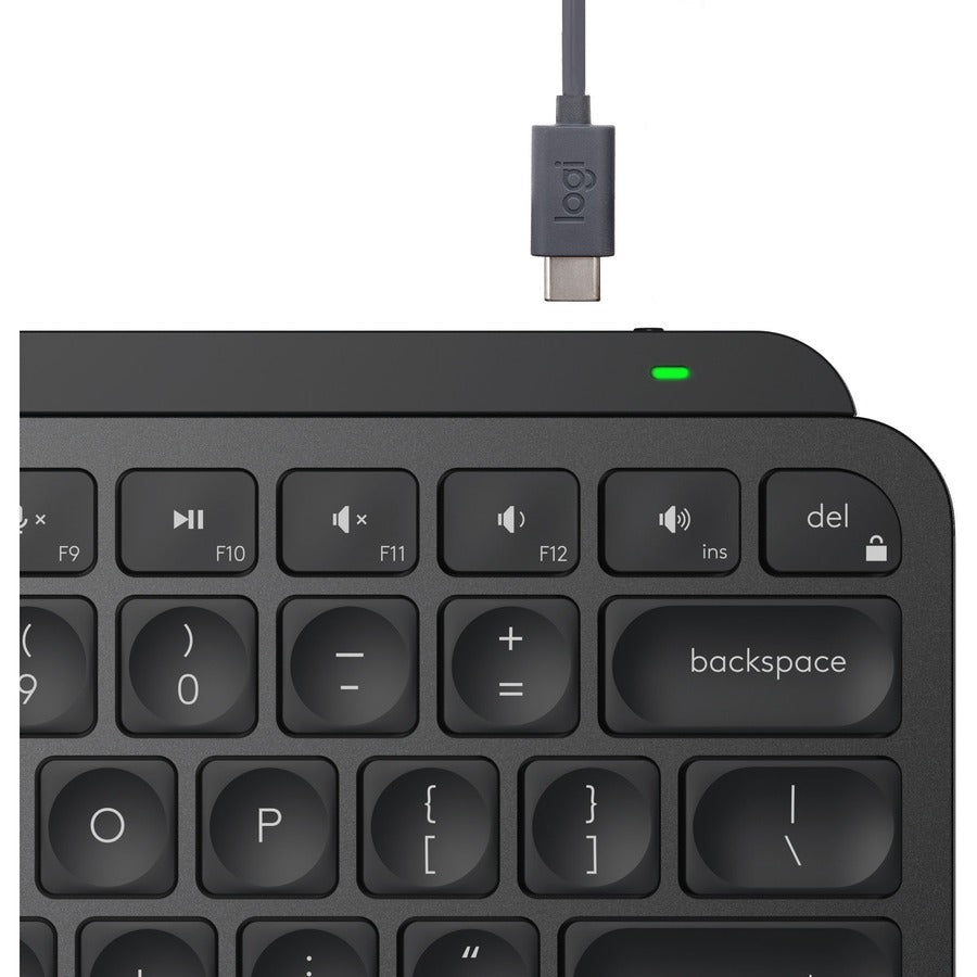 Logitech MX Keys Mini Minimalist Wireless Illuminated Keyboard, Compact, Bluetooth, Backlit, USB-C, Compatible with Apple macOS, iOS, Windows, Linux, Android, Metal Build (Black) 920-010475