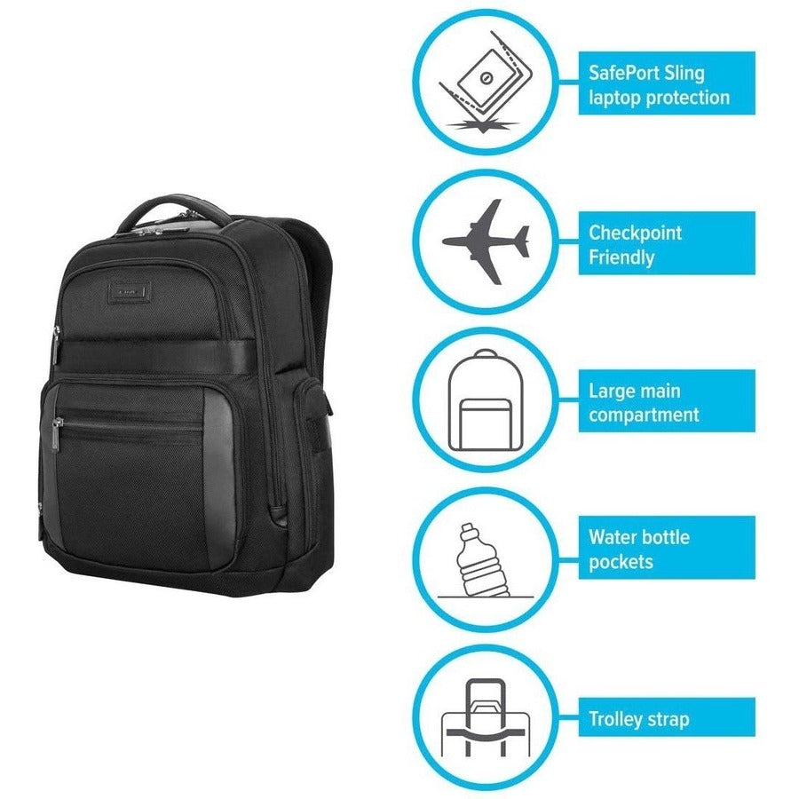 Targus Mobile Elite TBB617GL Carrying Case (Backpack) for 15" to 16" Notebook - Black - TAA Compliant TBB617GL