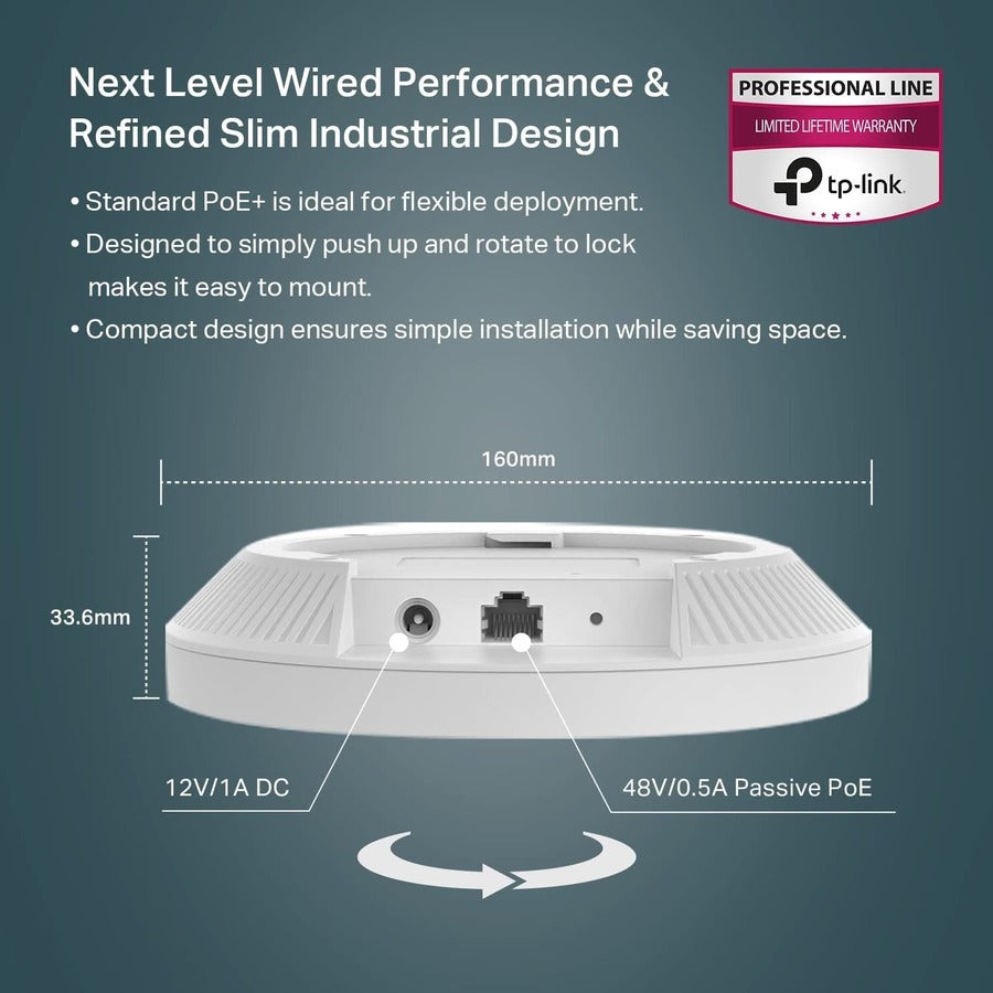 TP-Link Omada EAP610 Dual Band IEEE 802.11ax 1.73 Gbit/s Wireless Access Point EAP620 HD_V3