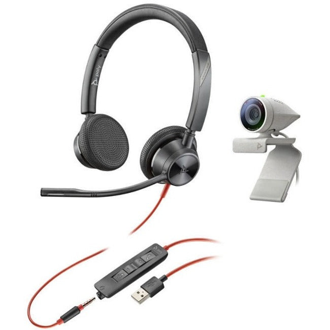 Poly Studio P5 with Blackwire 3325 Professional Webcam and Stereo Headset Kit 2200-87130-025