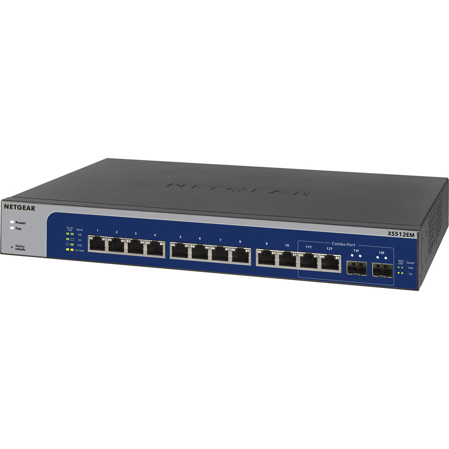 Netgear 12-Port 10-Gigabit/Multi-Gigabit Ethernet Smart Managed Plus Switch (XS512EM) XS512EM-100NAS