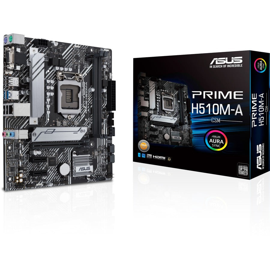 Asus Prime H510M-A/CSM Desktop Motherboard - Intel Chipset - Socket LGA-1200 - Micro ATX PRIME H510M-A/CSM