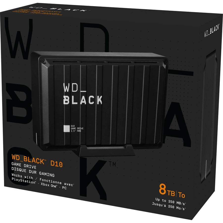 WD Black D10 WDBA3P0080HBK 8 TB Desktop Hard Drive - External - Black WDBA3P0080HBK-NESN