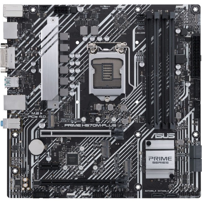 Asus Prime H570M-PLUS/CSM Desktop Motherboard - Intel Chipset - Socket LGA-1200 - Intel Optane Memory Ready - Micro ATX PRIME H570M-PLUS/CSM