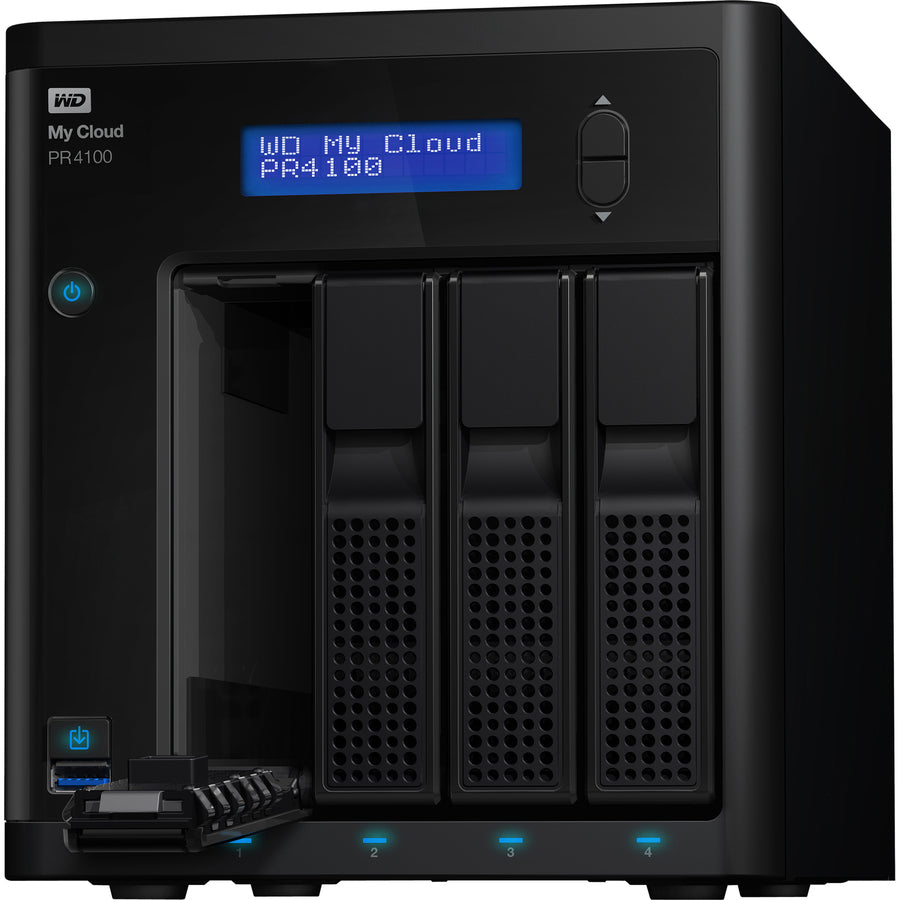 WD 0TB My Cloud PR4100 Pro Series Diskless Media Server with Transcoding, NAS - Network Attached Storage WDBNFA0000NBK-NESN