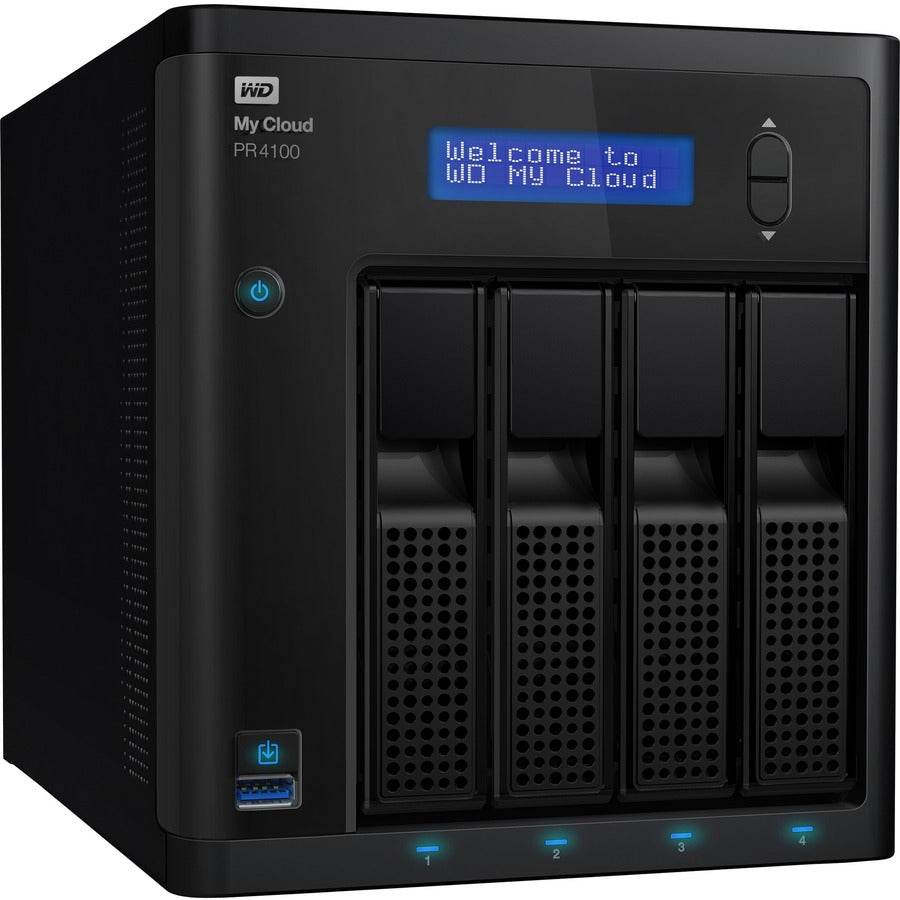 Serveur multimédia sans disque WD My Cloud PR4100 Pro Series 0 To avec transcodage, NAS - Stockage en réseau WDBNFA0000NBK-NESN