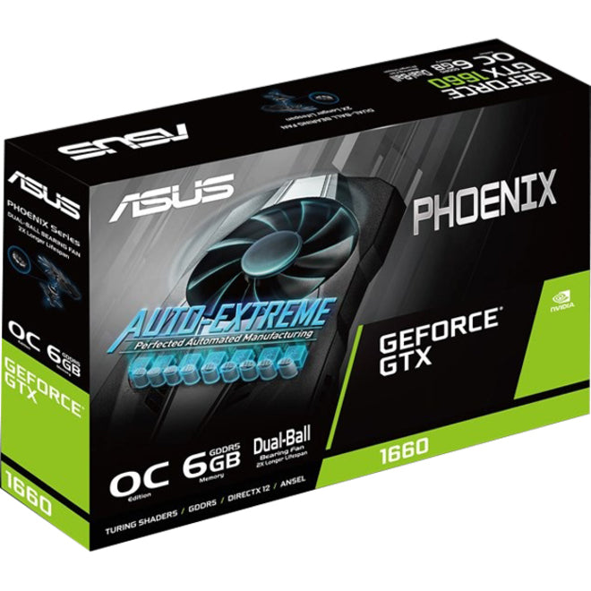 Asus NVIDIA GeForce GTX 1660 Graphic Card - 6 GB GDDR5 PH-GTX1660-O6G