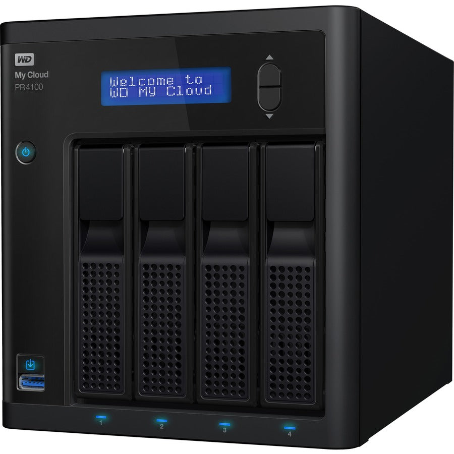 Serveur multimédia WD My Cloud PR4100 Pro Series 8 To avec transcodage, NAS - Stockage en réseau WDBNFA0080KBK-NESN