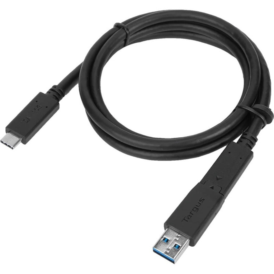 Câble Targus 1M USB-C mâle vers USB-C mâle avec attache USB-A ACC1126GLX