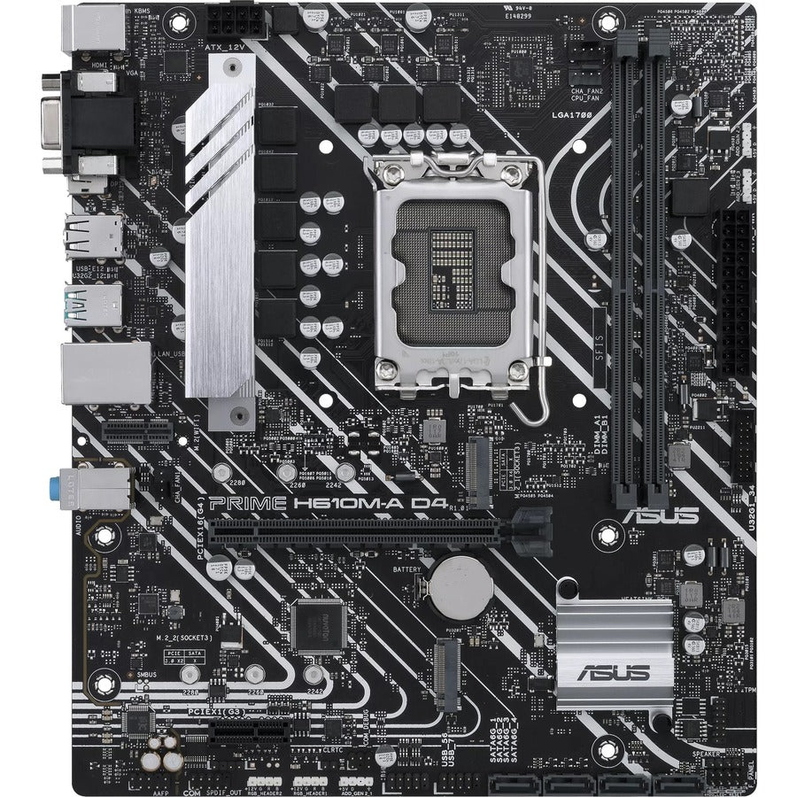 Asus Prime H610M-A D4-CSM Desktop Motherboard - Intel H610 Chipset - Socket LGA-1700 - Micro ATX PRIME H610M-A D4-CSM