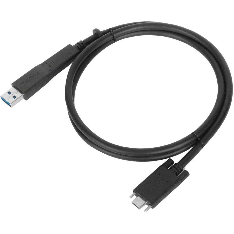 Targus 1M USB-C mâle avec vis vers câble USB-C mâle avec attache USB-A ACC1133GLX