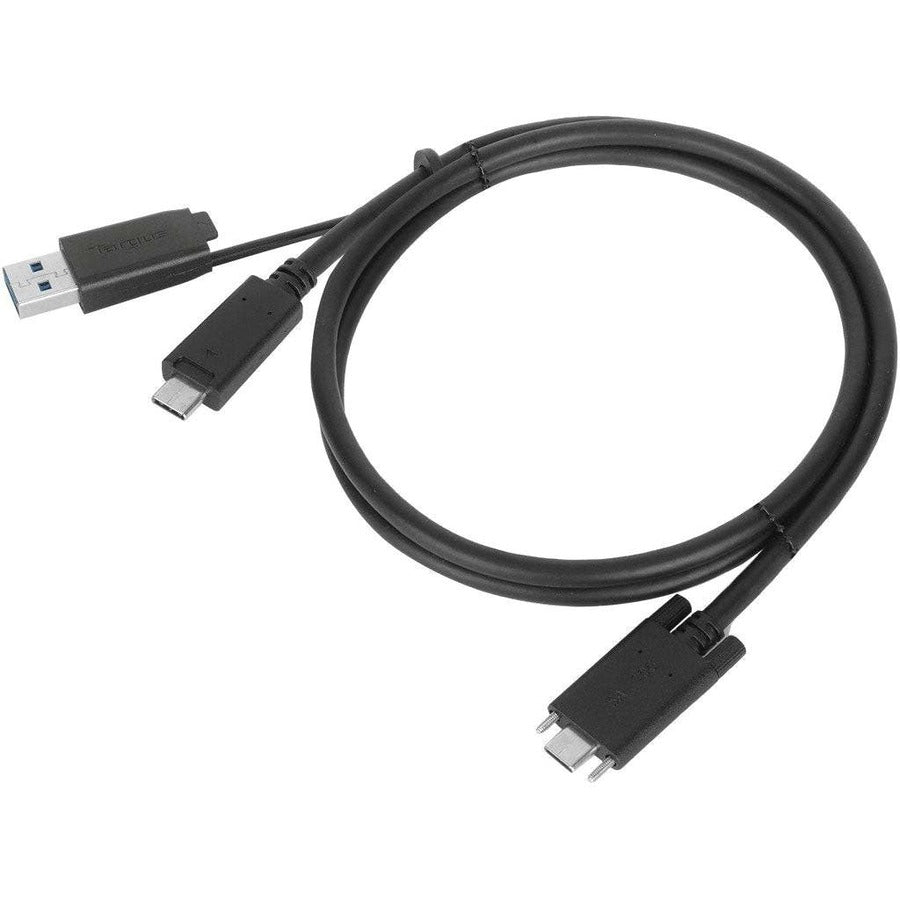 Targus 1M USB-C mâle avec vis vers câble USB-C mâle avec attache USB-A ACC1133GLX