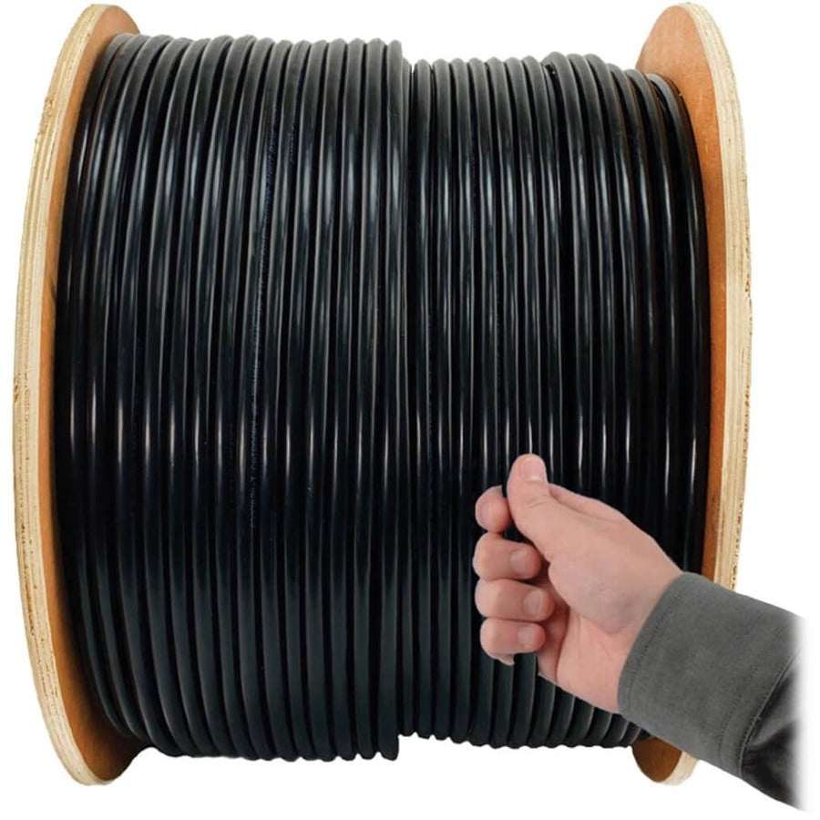 Tripp Lite Cat6 Gigabit Bulk Solid-Core PVC Cable, Black, 1000 ft N222-01K-BK