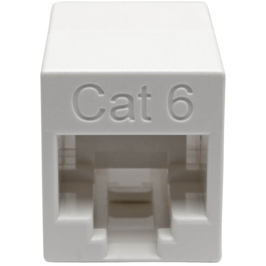 Tripp Lite Cat6 Straight-Through Modular Compact In-Line Coupler (RJ45 F/F), White, TAA N234-001-WH